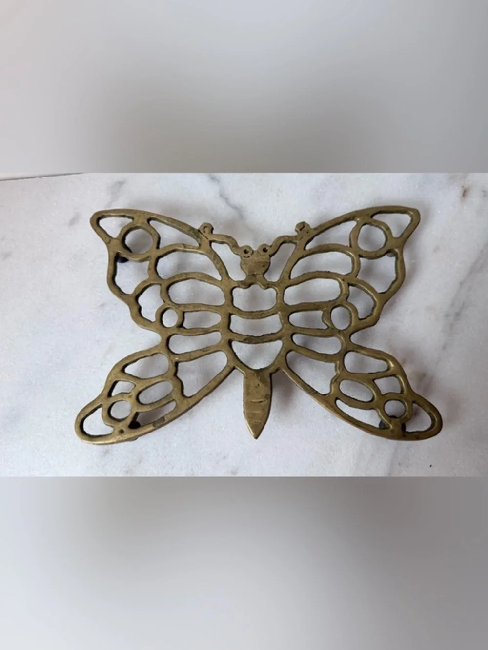 Brass Butterfly trivet. Vintage